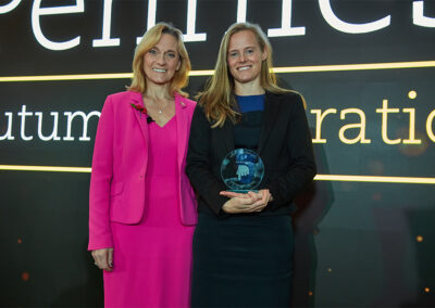 Alison Hutchinson CBE with Aelf Hewitson of MBS Group, winner of the Unsung Hero Award