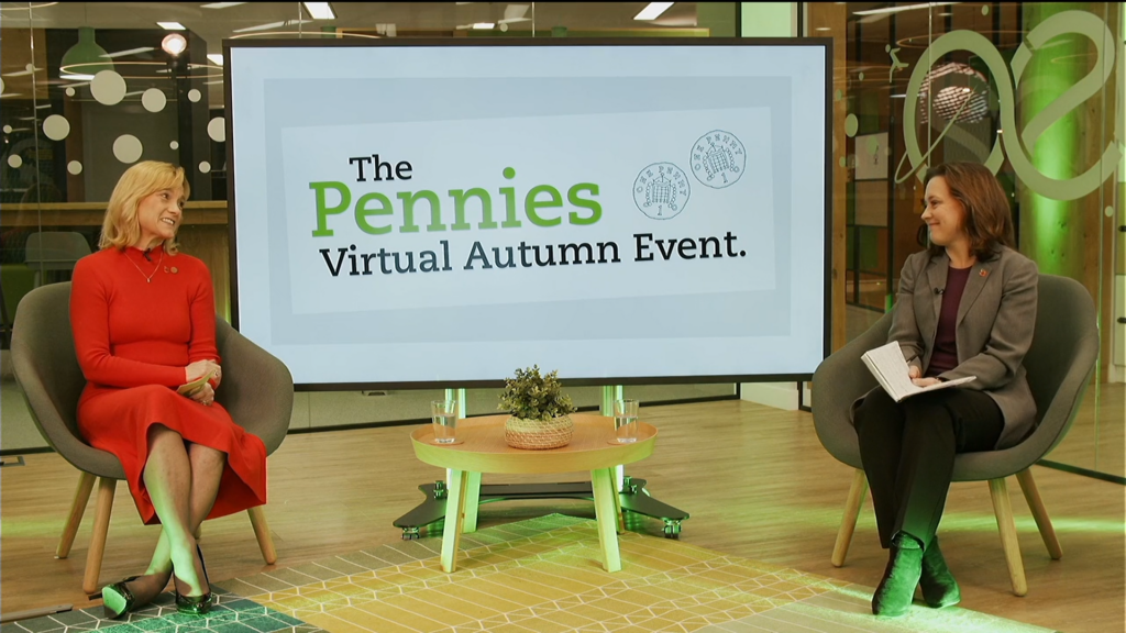Alison Hutchinson and Sally Bundock at the Pennies Virtual Autumn Event 2020